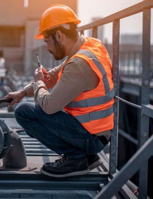 engineer under checking the industry cooling tower air condition